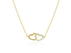 Agato Půvabný pozlacený náhrdelník se srdíčky AGS1499/47-GOLD