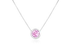 Agato Stříbrný náhrdelník s růžovým zirkonem AGS1578/47-P