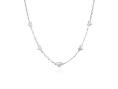 Agato Třpytivý stříbrný náhrdelník se srdíčky AGS1545/47