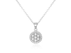 Agato Třpytivý stříbrný náhrdelník se zirkony AGS1606/47 (řetízek, přívěsek)