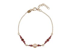 Alisia Pozlacený náramek s&nbsp;perlami a&nbsp;granáty AL5180.01.029