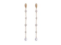 Alisia Dlouhé pozlacené náušnice s&nbsp;umělými perlami a&nbsp;zirkonem AL4924.01.000