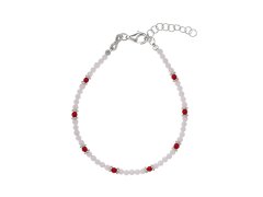 Alisia Korálkový náramek z&nbsp;achátu a&nbsp;červeného korálu AL3956-Argento-BiancoCorallo