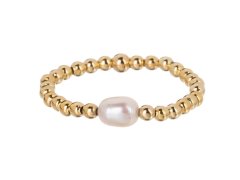 Alisia Pozlacený kuličkový prsten se sladkovodní perlou AL4794.01.000.D 53 mm