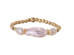 Alisia Překrásný kuličkový prsten s&nbsp;pravými perlami AL5117.01.000.D 57 mm