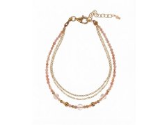 Alisia Trojitý pozlacený náramek s&nbsp;růžovým opálem AL3054.01.046