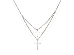 Amen Jemný stříbrný náhrdelník s křížky CL2CROSSBBZ
