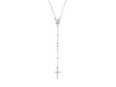 Amen Stříbrný tricolor náhrdelník růženec Rosary CRO30BBRGD