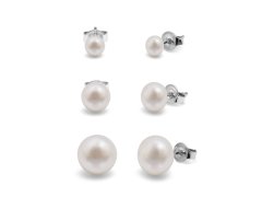 AURA Sada náušnic s perlami Kyoto Pearl TKKP011SMPL (3 páry náušnic)