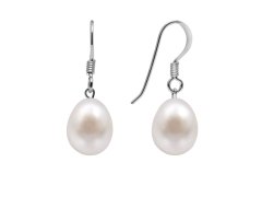 AURA Stříbrné visací náušnice s pravou perlou Kyoto Pearl TKKP012C