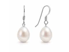 AURA Stříbrné visací náušnice s&nbsp;pravou perlou Kyoto Pearl TKKP012C