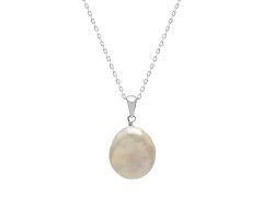 AURA Stříbrný náhrdelník s pravou perlou Kyoto Pearl TKKP146SMPL (řetízek, přívěsek)