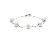 AURA Stříbrný dámský náramek s pravými perlami Kyoto Pearl TKKP028C