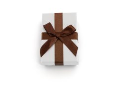 Beneto Exclusive Bílá dárková krabička s hnědou stužkou KP9-8