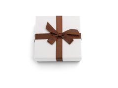Beneto Bílá dárková krabička s hnědou stužkou KP9-9