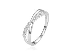 Beneto Blyštivý stříbrný prsten se zirkony AGG433 58 mm