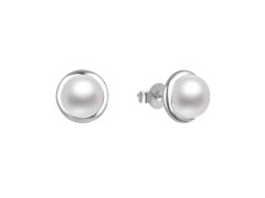 Beneto Elegantní stříbrné náušnice s perlami AGUP2685P
