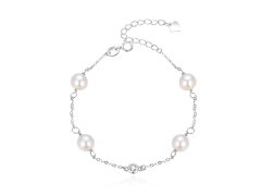 Beneto Elegantní stříbrný náramek s perličkami AGB411/21P