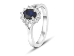 Beneto Exclusive Okouzlujicí prsten s modrým safírem SAFAGG4 58 mm