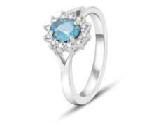 Beneto Exclusive Okouzlujicí prsten s modrým topazem TOPAGG4 52 mm