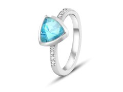 Beneto Exclusive Stříbrný prsten se světle modrým topazem TOPAGG2 50 mm