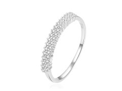 Beneto Krásný stříbrný prsten s čirými zirkony AGG408 52 mm