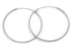 Beneto Luxusní kruhové stříbrné náušnice AGUC787/N 5,5 cm