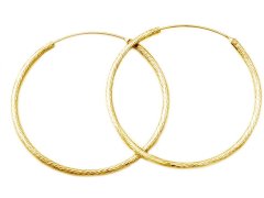 Beneto Luxusní pozlacené náušnice kruhy ze stříbra AGUC1240/N-GOLD 4,5 cm