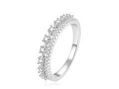 Beneto Luxusní stříbrný prsten s čirými zirkony AGG409 56 mm