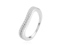 Beneto Moderní stříbrný prsten se zirkony AGG230 54 mm