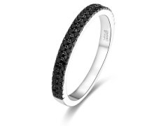 Beneto Módní prsten s černými zirkony AGG386 52 mm