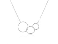 Beneto Módní stříbrný náhrdelník s kroužky AGS989/47