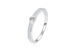 Beneto Nadčasový stříbrný prsten se zirkony AGG303L 52 mm