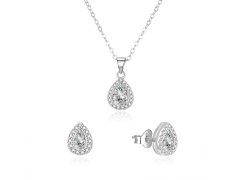 Beneto Oslnivá souprava šperků se zirkony AGSET188R (náhrdelník, náušnice)