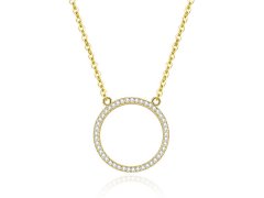 Beneto Pozlacený náhrdelník s kruhovým přívěskem AGS1224/47-GOLD