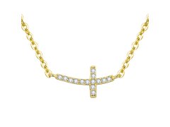 Beneto Pozlacený stříbrný náhrdelník s křížkem AGS546/47-GOLD