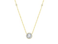 Beneto Pozlacený stříbrný náhrdelník s krystaly AGS1135/47-GOLD