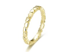 Beneto Pozlacený stříbrný prsten se srdíčky AGG344-GOLD 50 mm