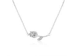 Beneto Romantický stříbrný náhrdelník s čirými zirkony AGS486/47L