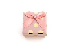 Beneto Růžová dárková krabička se zlatými puntíky KP7-5