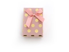 Beneto Růžová dárková krabička se zlatými puntíky KP7-8