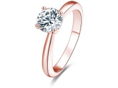 Beneto Růžově pozlacený stříbrný prsten s krystaly AGG201 60 mm