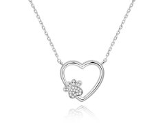 Beneto Stříbrný náhrdelník Láska k mazlíčkovi AGS702 48 cm