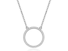 Beneto Stříbrný náhrdelník s kruhovým přívěskem AGS1224/47