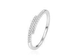 Beneto Třpytivý stříbrný prsten se zirkony AGG259 52 mm