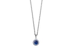 Bering Slušivý ocelový náhrdelník s modrým krystalem Artic Symphony 429-77-450