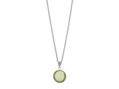 Bering Slušivý ocelový náhrdelník se zeleným krystalem Artic Symphony 430-155-450