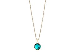 Bering Slušivý pozlacený náhrdelník s tyrkysovým krystalem Artic Symphony 436-256-450