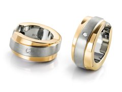 Boccia Titanium Pozlacené titanové náušnice s&nbsp;brilianty 0560-07