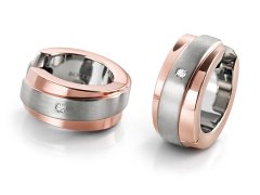 Boccia Titanium Pozlacené titanové náušnice s&nbsp;brilianty 0560-08